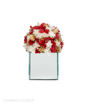 Red Flowers in a Mirror Vase