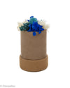 Blue Flowers in Mini Suede Circle Box