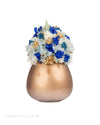 Grande - Blue Flowers in Rose Gold Vase