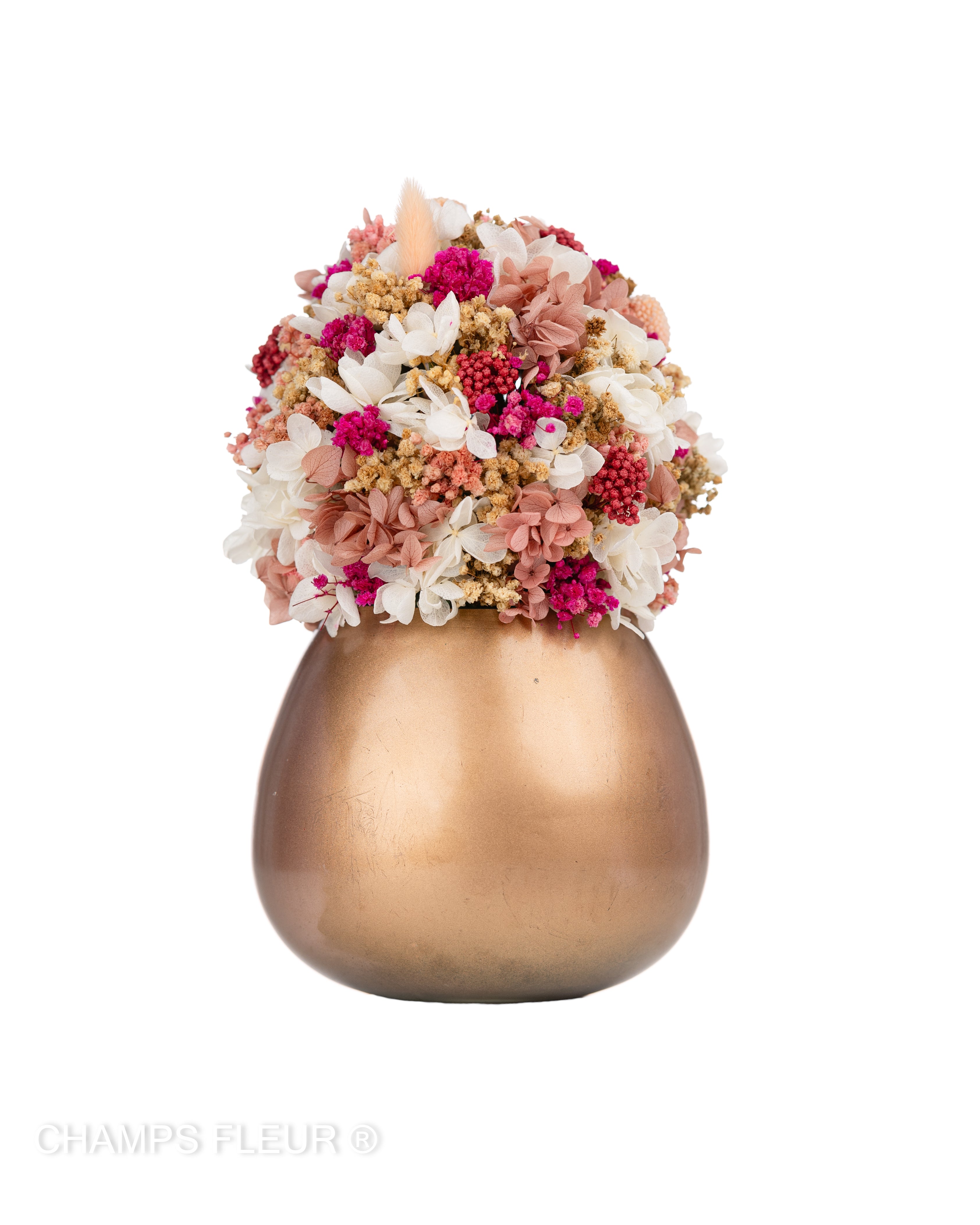 Grande - Pink Flowers in Rose Gold Vase