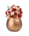 Red Flowers in a Rose Gold Vase
